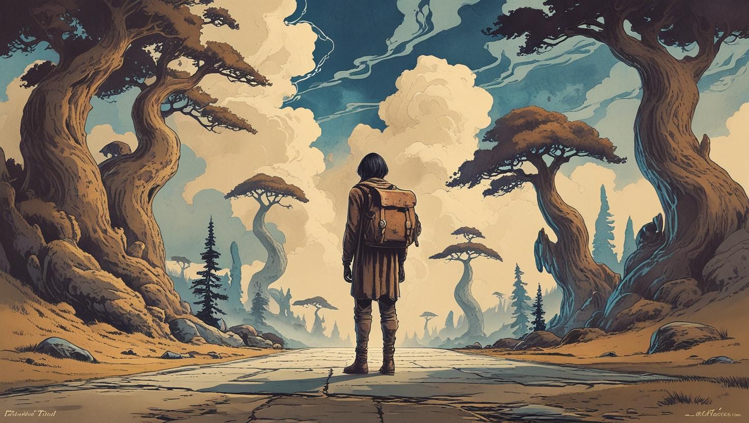 please create a drawn image representing the concept of _you’re not from around here_